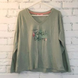 Tropical dreams tee xl by la vie en rose in dark mint green
